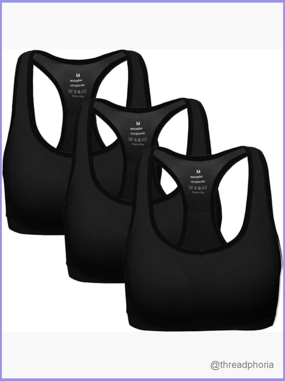 High Impact Racerback Sports Bra - Workout Gym Activewear - Pullover Removable